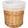 Basket with handles MAX, D33xH32cm, weave, color: light brown, with lace fabric