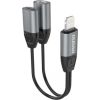 HQ Dudao L17i Austiņu Adapteris Lightning uz Lightning pāreja + 3.5mm Mini Audio & Uzlādes ligzda Pelēka