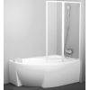 Ravak &amp;vannas siena VSK2 vannai Rosa, 1400 mm, h=1500, kreisā puse, balts/caurspīdīgs stikls