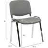 Klienta krēsls ISO 54,5xD42,5xH82/47cm, sēdeklis:audums, krāsa: pelēks, rāmis: hroms