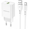 Зарядное устройство для телефона Borofone BN5 USB / 5V / 3A / 18W + кабель USB-C белый