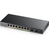 ZYXEL GS1100-10HP, UNMANAGE POE 8X GIGABIT, 2X FIBER UPLINK, 130 WATT POE V3