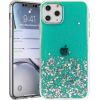 Fusion glue glitter silikona aizsargapvalks Apple iPhone 13 Pro Max zaļš