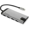 Verbatim 49142 interface hub USB 3.2 Gen 1 (3.1 Gen 1) Type-C 1000 Mbit/s Black, Silver