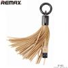 Remax  
       Universal  
       Tassels Ring  Data Cable for Lightning 
     Gold