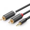 UGREEN AV102 2x RCA cable (Cinch) jack 3.5 mm 2m (black)