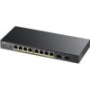 ZYXEL GS1900-10HP, 8-PORT GBE L2 POE SMART SWITCH + 2 SFP SLOTS, 802.3AT, DESKTOP, FANLESS, 70 WATT, V2