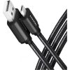 Axagon Data and charging USB 2.0 cable length 1.5 m. 2.4A. Black braided.