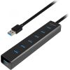 AXAGON HUE-SA7BP 7x USB3.0 ALU Charging Hub Incl. AC Adapter, Black