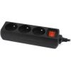 Energenie Gembird EG-PSU3F-01 UPS power strip, 3 FR sockets, C14 plug, 10A, 0.6m cable, black color