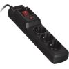 Activejet COMBO 3GN 1,5M black power strip with cord