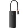 Baseus Lite Series Hub 6w1 USB-C to 2x USB 3.0 + USB-C PD + HDMI + SD/TF (black)