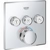 Grohe iebūvējamā dušas termostata SmartControl virsapmetuma daļa, ar 3 izejām, hroms