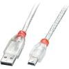 CABLE USB2 A TO MINI-B 2M/TRANSPARENT 41783 LINDY