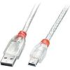 CABLE USB2 A TO MINI-B 0.5M/TRANSPARENT 41781 LINDY