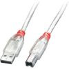 CABLE USB2 A-B 2M/TRANSPARENT 41753 LINDY