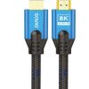 HDMI (M) v2.1 cable, 5m, 8K, copper, blue-black, golden tips, SAVIO CL-169