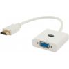 Savio CL-27B video cable adapter HDMI Type A (Standard) VGA (D-Sub) White