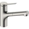 Hansgrohe virtuves izlietnes maisītājs ar izvelkamu dušu Zesis M33-150 2jet, stainless steel optic