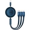 Baseus Bright Mirror 3, USB 3-in-1 cable for micro USB / USB-C / Lightning 66W / 2A 1.1m (Blue)