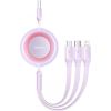 Baseus Bright Mirror 2, 3-in-1  USB 3-in-1 cable for micro USB / USB-C / Lightning 3.5A 1.1m (Purple)
