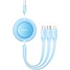 Baseus Bright Mirror 2, USB 3-in-1 cable for micro USB / USB-C / Lightning 3.5A 1.1m (Sky blue)