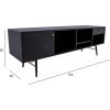 TV galds LUXEMBOURG 150x40xH50cm, melns / varš