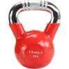 Kettlebell cast iron knurled chrome handle HMS KTC08 RED