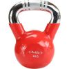 Kettlebell cast iron knurled chrome handle HMS KTC08 RED