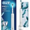 Oral-B Electric Toothbrush Pro1 750 Rechargeable, For adults, Number of brush heads included 1, Number of teeth brushing modes 1, White