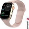 Swissten Cиликоновый Pемешок для Apple Watch 1/2/3/4/5/6 / SE / 42 мм / 44 мм / розовый