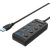 Orico  USB 3.0. Hub with switches, 5x USB (black)