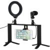 Puluz Dual Handle Vlog kit with LED lamp and microphone Smartphone  PKT3028 PKT3028