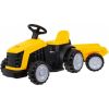 Bērnu traktors ar piekabi, dzeltens
