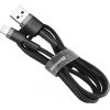 Baseus CALKLF-AG1 Nylon Izturīgs Datu & Uzlādes Vads USB-C QC3.0 2.4A uz Lightning 0.5M Melns-Pelēks