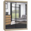 Top E Shop Szafa z drzwiami przesuwnymi z 2 lustrami IGA 160x61xH200 sonoma Шкафы