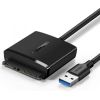 (Ir veikalā) UGREEN Adapter HDD 2.5" & 3.5" SATA to USB 3.0 (black)
