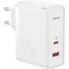 Baseus GaN5 Pro USB-C + USB wall charger, 100W  + 1m cable (white)