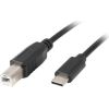 Lanberg CA-USBA-14CC-0018-BK cable 1.8 m USB 2.0 USB C USB B Ferrit Black