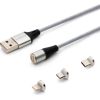Savio CL-156 USB cable 2 m USB 2.0 USB C Micro USB A/Lightning Silver