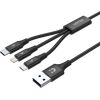 UNITEK C14049BK USB cable 1.2 m USB 2.0 USB C Micro-USB B/Lightning Black