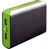 Platinet lādētājs-akumulators 6000mAh + lukturītis, melns/zaļš (43179)