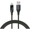 SAVIO USB - Lightning cable with display, CL-173, 1 m, black