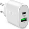 Unknown Travel Charger 2.1A Type C PD 20W + 1USB By SBS White