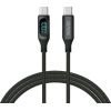 SAVIO USB-C - USB-C cable with display, CL-174, 1 m, black