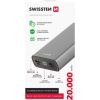 Swissten Aluminium Power Bank Переносная зарядная батарея 2xUSB / USB-C / Micro USB / 20W / 20000 mAh