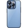 Baseus Glitter Transparent Case and Tempered Glass set for iPhone 14 Pro (blue)