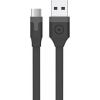 Flat Type-C Cable USB 2.0 2M 3A By Muvit Black