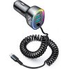 Car charger Joyroom JR-CL19, 2x USB + 2x USB-C, 60W + USB-C cable (black)