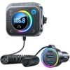 FM transmitter for Joyroom JR-CL18, 2x USB + USB-C, 30W (silver)